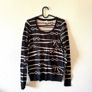 【Anthropologie】HWR Black Tan Bow Sweater